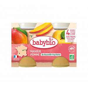 Babybio ovocný příkrm jablko, mango 2 x 130 g