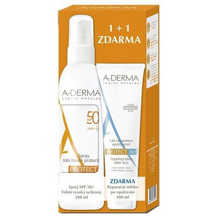 A-DERMA Protect sprej SPF50+ 200ml+Rep.mléko 100ml