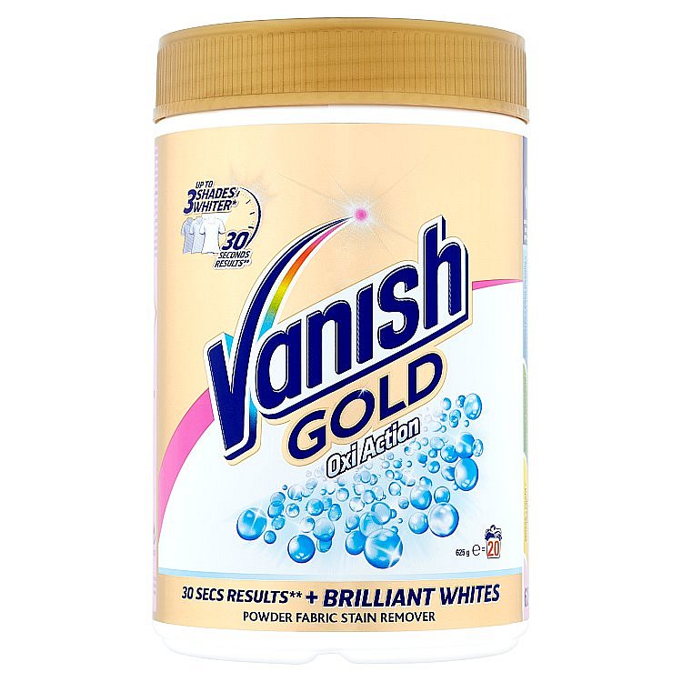 Vanish Oxi Action Gold odstraňovač na bílé prádlo, 20 praní 625 g