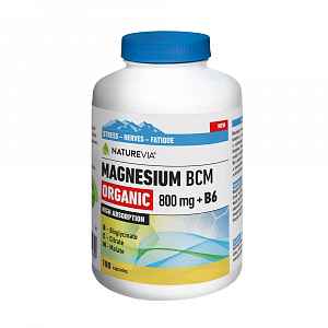 NatureVia Magnesium Organic BCM 800 mg + B6 180 kapslí