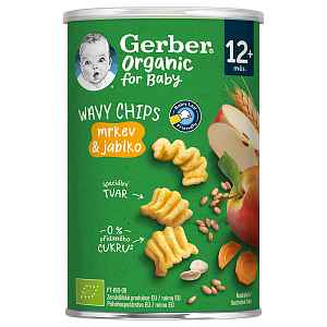 GERBER Wavy chips mrkev&jablko 12m+ BIO 35 g