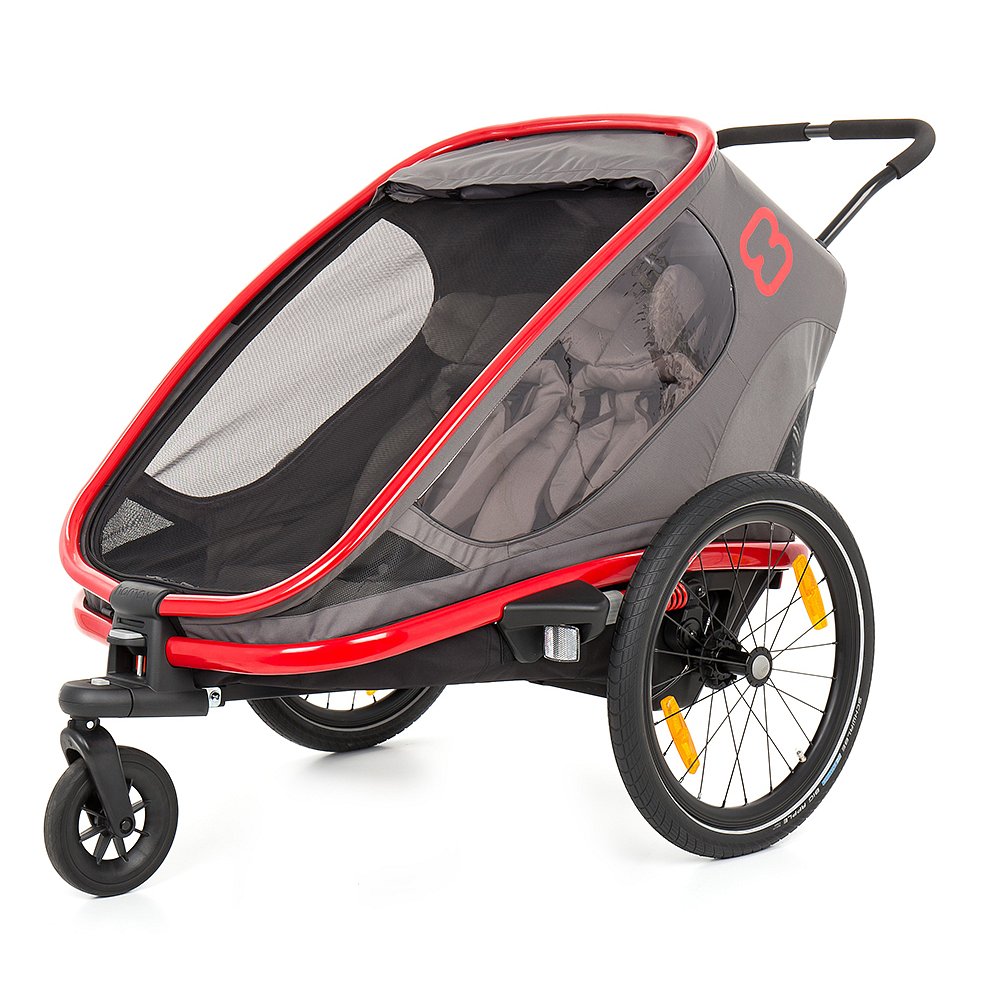 HAMAX Outback 2v1 - double vozík za kolo grey/red/antracit