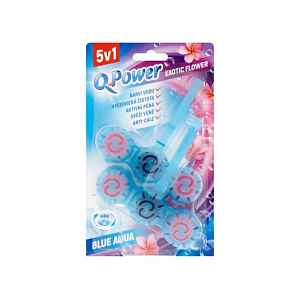 Q-Power tuhý WC závěs Blue Aqua Exotic Flower 2 ks