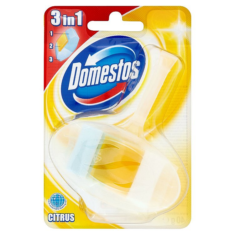 Domestos 3 v 1, tuhý toaletní blok 40 g, Citrus