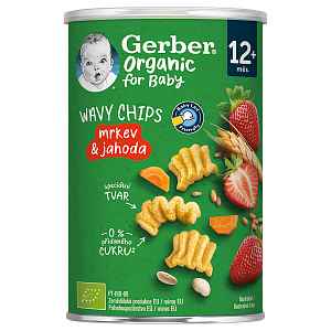 GERBER Wavy chips mrkev&jahoda 12m+ BIO 35 g