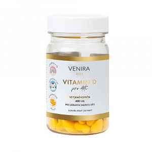 Venira kids Vitamin D pro děti ve formě kostiček pomeranč 120 tablet