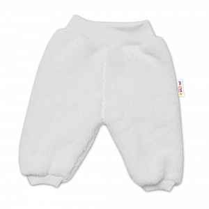 Baby Nellys Kojenecké chlupáčkové tepláčky Cute Bunny - bílá vel.  74