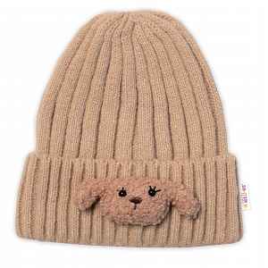 Dětská zimní čepice Bear - cappuccino, vel. 48-54 cm