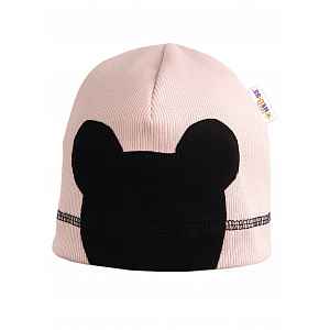 Baby Nellys Jarní, podzimní čepice Mouse, sv. růžova, 2/4 let