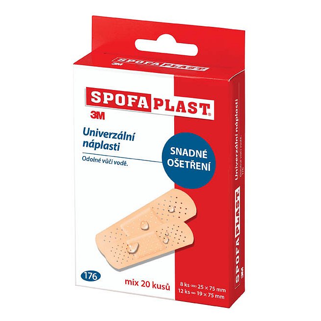 Náplasti 3M SPOFAPLAST hypoalergenní - 2 velikosti / 2 x 10 ks / omyvatelné