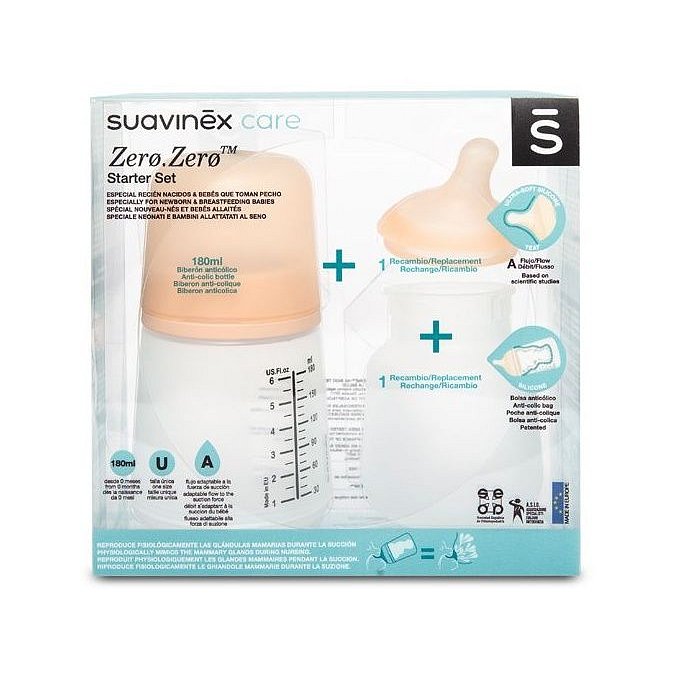 Suavinex Zero Zero A 180 ml startovací set