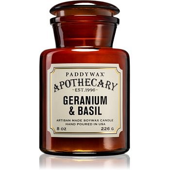 Paddywax Apothecary Geranium & Basil vonná svíčka 226 g