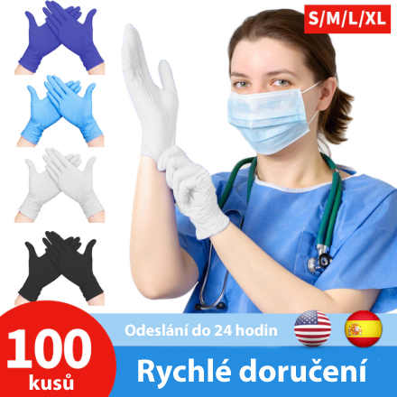 Zdravotní ochranné latexové rukavice 100ks