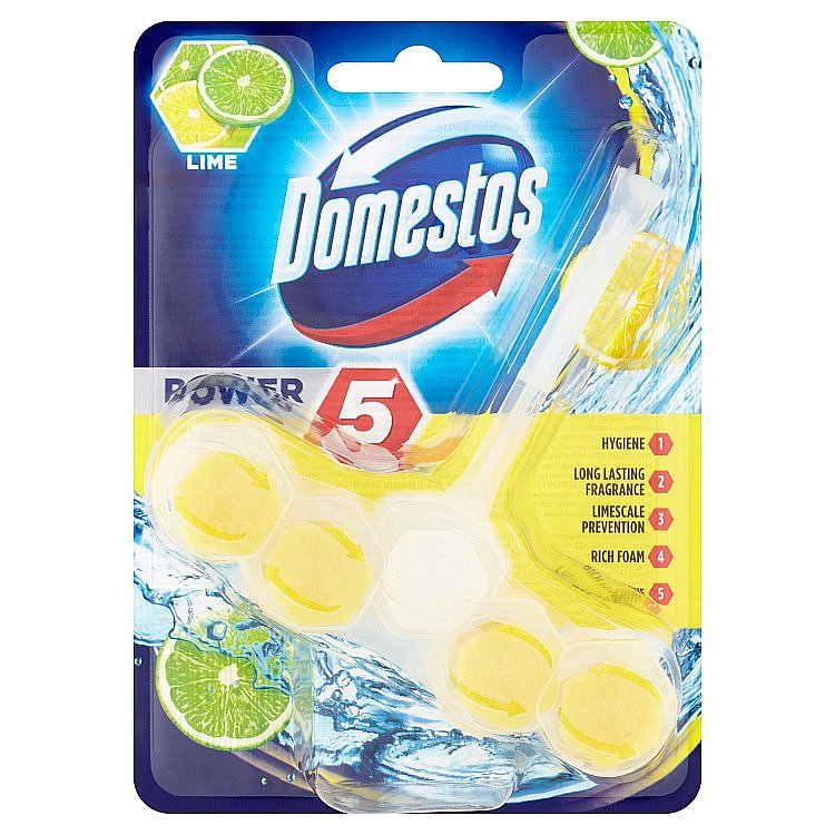 Domestos Power 5 Lime tuhý WC blok 55 g