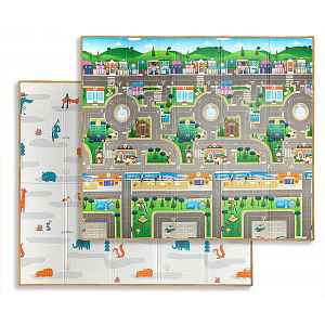 Milly Mally Oboustranná skládací pěnová podložka  197 × 177 cm - Play City and Fields