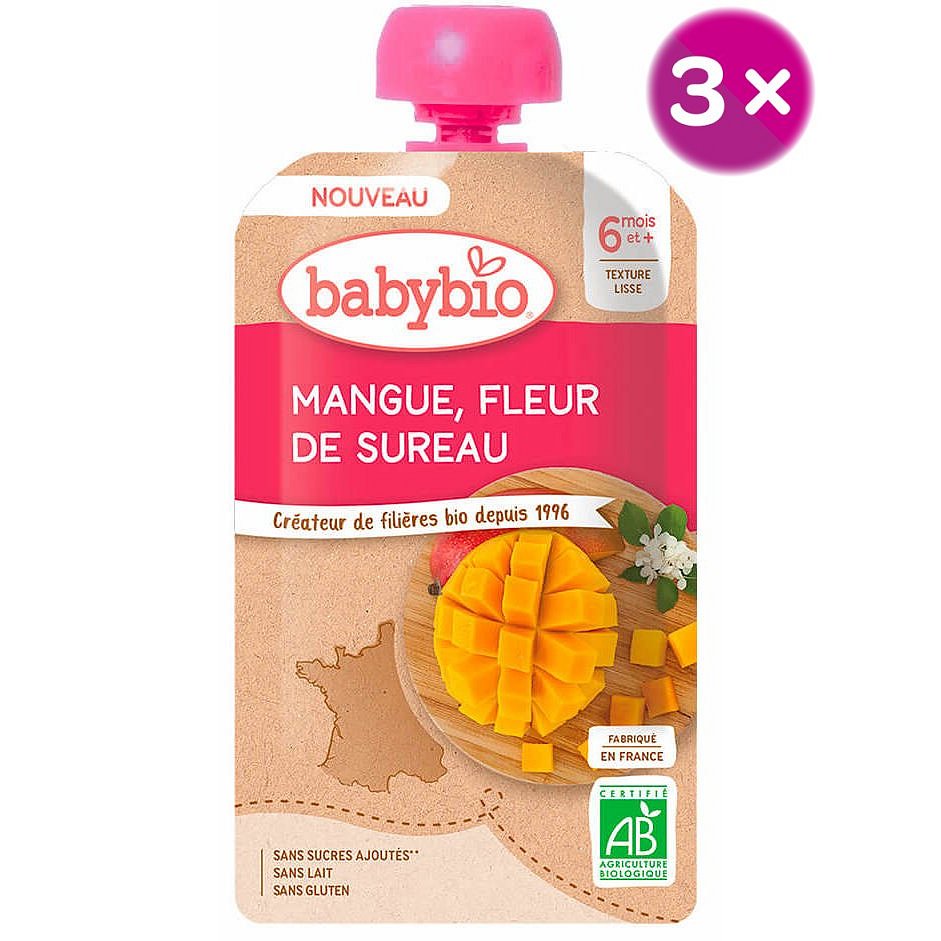 Babybio Mango bezový květ 3 x 120 g