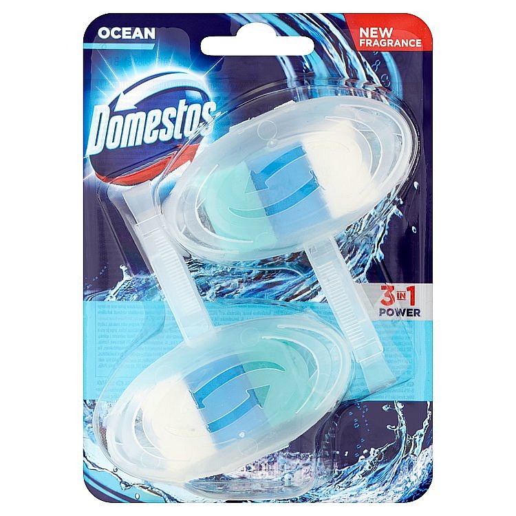 Domestos 3 v 1 toaletní blok, Atlantic 2 x 40g