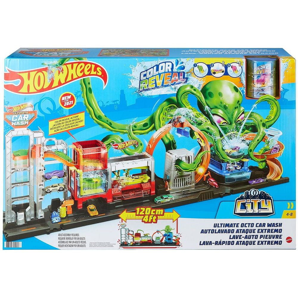 Mattel Hot Wheels city ultimátní myčka s chobotnicí 1ks