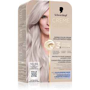 Schwarzkopf Creme Supreme permanentní barva na vlasy odstín 10-55 Chladná stříbrná blond 60 ml