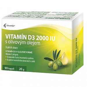 Vitamín D3 2000 IU s olivovým olejem cps.90