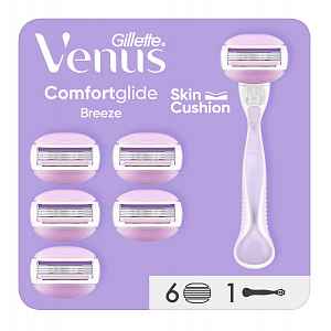 Gillette Venus ComfortGlide Breeze dámský holicí strojek + 6 hlavic