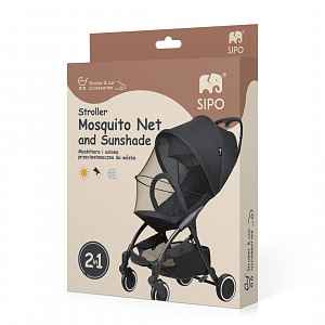 SIPO UNI Síťka proti hmyzu & sluneční clona na kočárek, 2v1