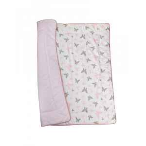 Bomimi HRACÍ deka 120x120, bavlna, oboustranná motýlci, růžová