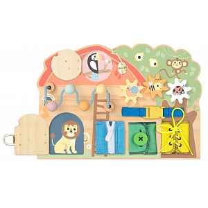 2Kids Toys Montessori Activity board Domeček se zvířátky