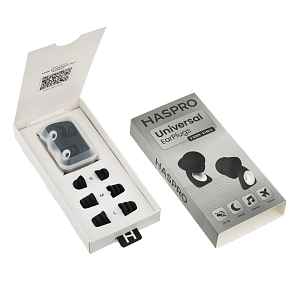 HASPRO Univerzální špunty do uší, silikonové, 29 dB, koncovky (S,M,L) - černá