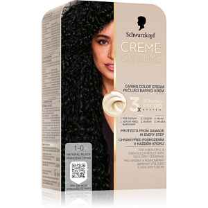 Schwarzkopf Creme Supreme permanentní barva na vlasy odstín 1-0 Přirozená černá 60 ml