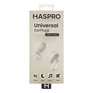 HASPRO Univerzální špunty do uší, silikonové, 29 dB, koncovky (S,M,L) - béžová