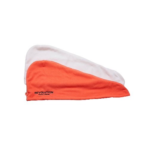 Revolution Haircare Microfibre Hair Wrap Elastický turban na vlasy white/coral