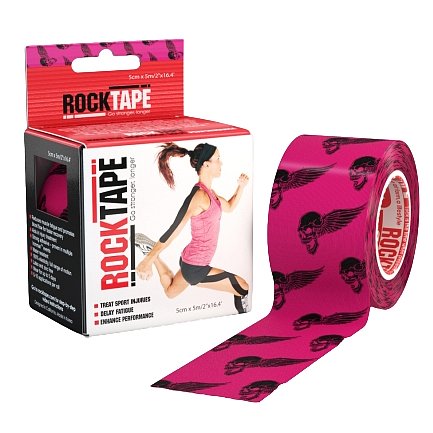 RockTape design kinesiologický tejp - lebky růžové