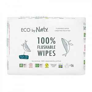 Eco by Naty ECO vlhčené ubrousky Naty bez vůně - splachovatelné - výhodné balení (3 x 56 ks)