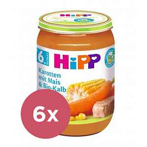 3x HiPP BIO Mrkev s kukuřicí a BIO telecím masem (6m+) 190 g