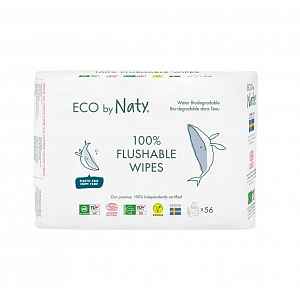 Eco by Naty ECO vlhčené ubrousky Naty bez vůně - splachovatelné - výhodné balení (3 x 56 ks)
