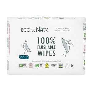 Eco by Naty ECO vlhčené ubrousky Naty bez vůně - splachovatelné - výhodné balení (3 x 56 ks)