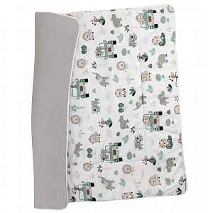 Bomimi HRACÍ deka 120x120, bavlna, oboustranná pojízdná zoo, šedá
