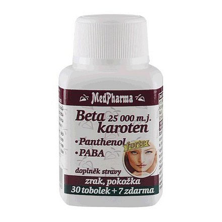 MedPharma Beta karoten 25 000 m.j. s Panthenolem + PABA, 37 tbl.