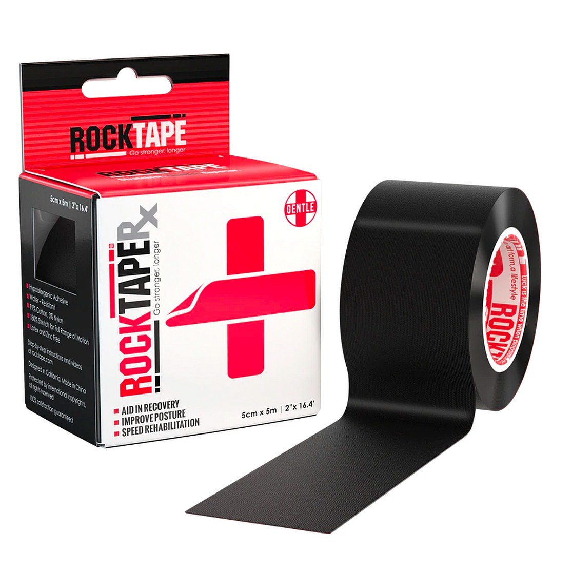 RockTape kinesiologický tejp pro citlivou pokožku - černá