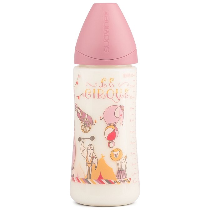 SUAVINEX Láhev 360 ml S T2L – růžový cirkus
