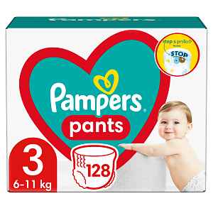 PAMPERS Pants 3 (6-11 kg) 128 ks Midi Mega box - plenkové kalhotky