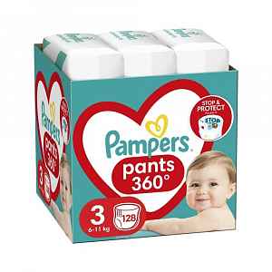 PAMPERS Pants 3 (6-11 kg) 128 ks Midi Mega box - plenkové kalhotky