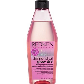 Redken Diamond Oil Glow Dry rozjasňující kondicionér pro lesk a snadné rozčesávání vlasů pro urychlení foukané  250 ml