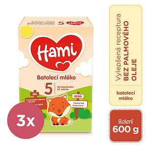 3x HAMI 5 Mléko dětské 600 g
