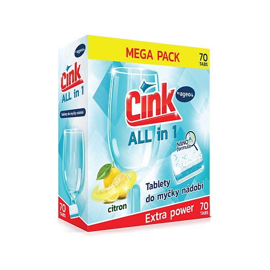 Cink ALL IN 1 Citron tablety do myčky Megapack 70 ks