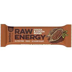 Bombus, tyčinka RAW energy, cocoa&cocoa beans 5x50 g