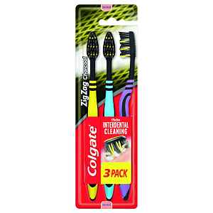 Colgate Zubní kartáček Zig Zag Charcoal 3ks