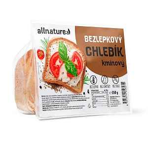 Allnature Bezlepkový chlebík kmínový 350 g