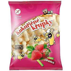Kukuřičné křupky jahodové 90g